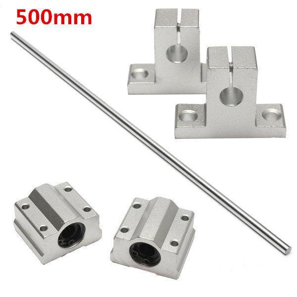 shopping כלים מכאניים 8mm x 500mm Linear Rail Shaft Rod with Bearing Guide Support and Bearing Block