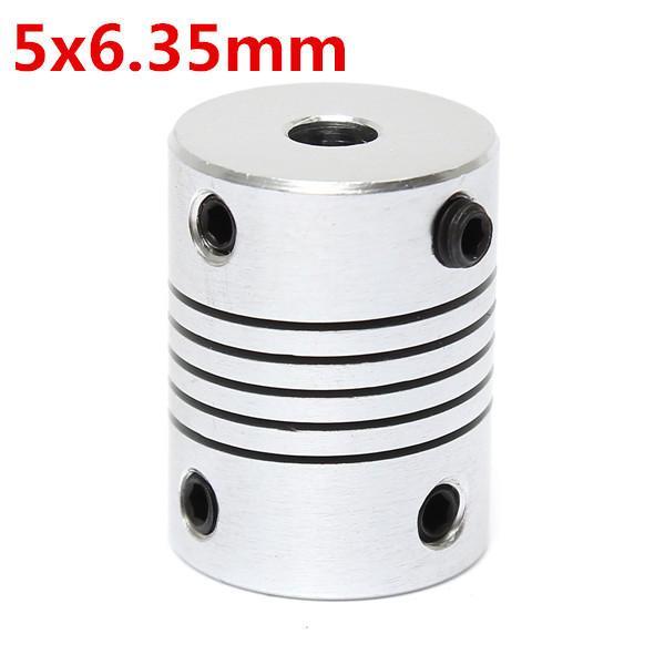 shopping כלים מכאניים 5mm x 6.35mm Aluminum Flexible Shaft Coupling OD19mm x L25mm CNC Stepper Motor Coupler Connector
