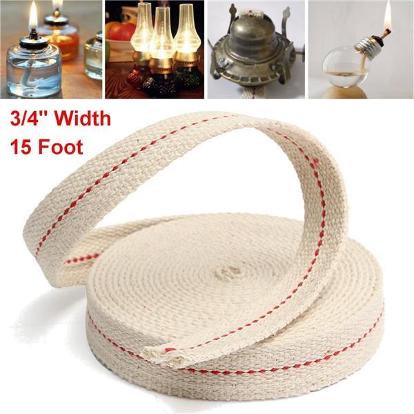 shopping כלים מכאניים 3/4 Inch Flat Cotton Wick 15 Foot Length Wick For Oil Lamps and Lanterns 4.5M