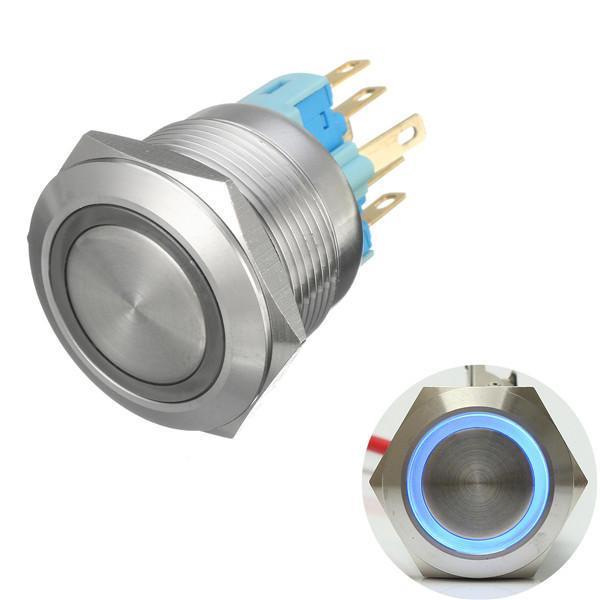 shopping כלים מכאניים 12V 6 Pin 22mm Led Light Metal Push Button Momentary Switch Waterproof  Switch