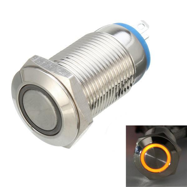 shopping כלים מכאניים DC 12V 12mm Led Light Metal Push Button Latching Switch Waterproof Switch