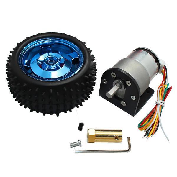 shopping כלים מכאניים 12V 320rpm/12V 107rpm/6V 160rpm DC Gear Motor Encoder Motor with Mounting Bracket and Wheel