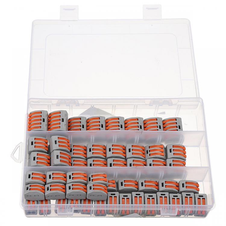 shopping ציוד חשמל Excellway&reg; 60Pcs 2/3/5 Holes Spring Conductor Terminal Block Electric Cable Wire Connector
