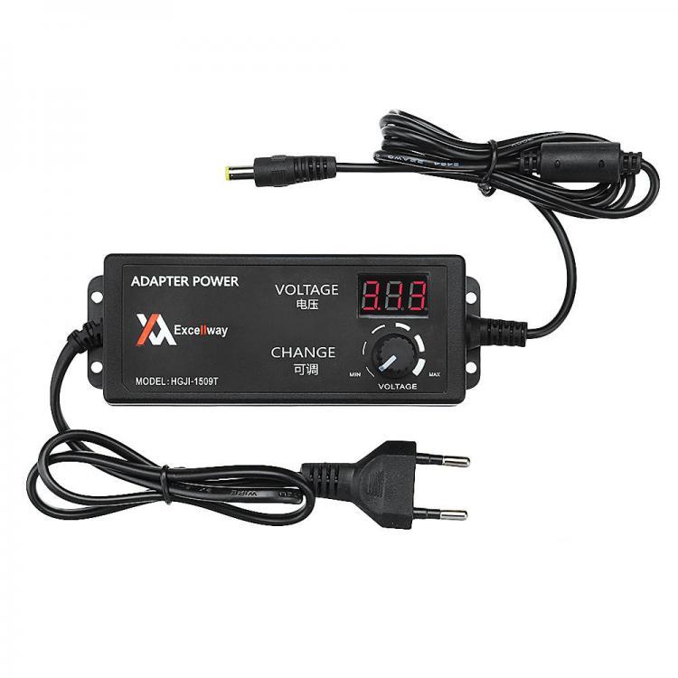 shopping ציוד חשמל Excellway&reg; 4-24V 2.5A 60W AC/DC Adjustable Power Adapter Supply EU Plug Speed Control Volt Display