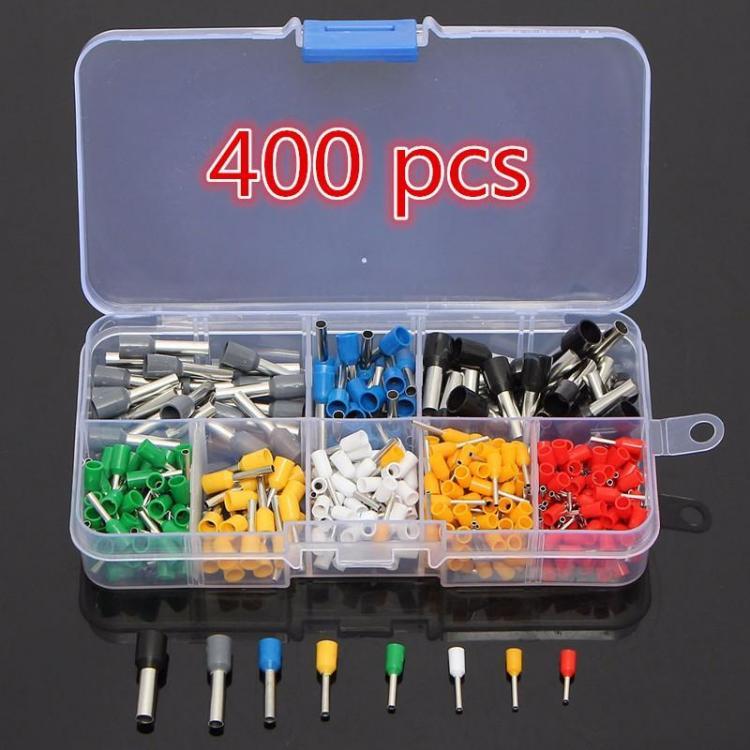 shopping ציוד חשמל Excellway&reg; CT04 400Pcs Wire Copper Crimp Connector Insulated Cord Pin End Terminal