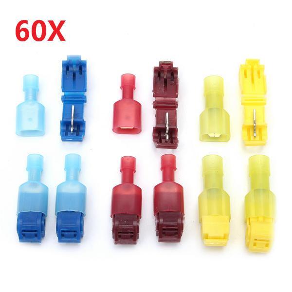 shopping ציוד חשמל Excellway&reg; TC01 60pcs T-Tap Male Female Insulated Wire Quick Splice Terminal Connectors Set