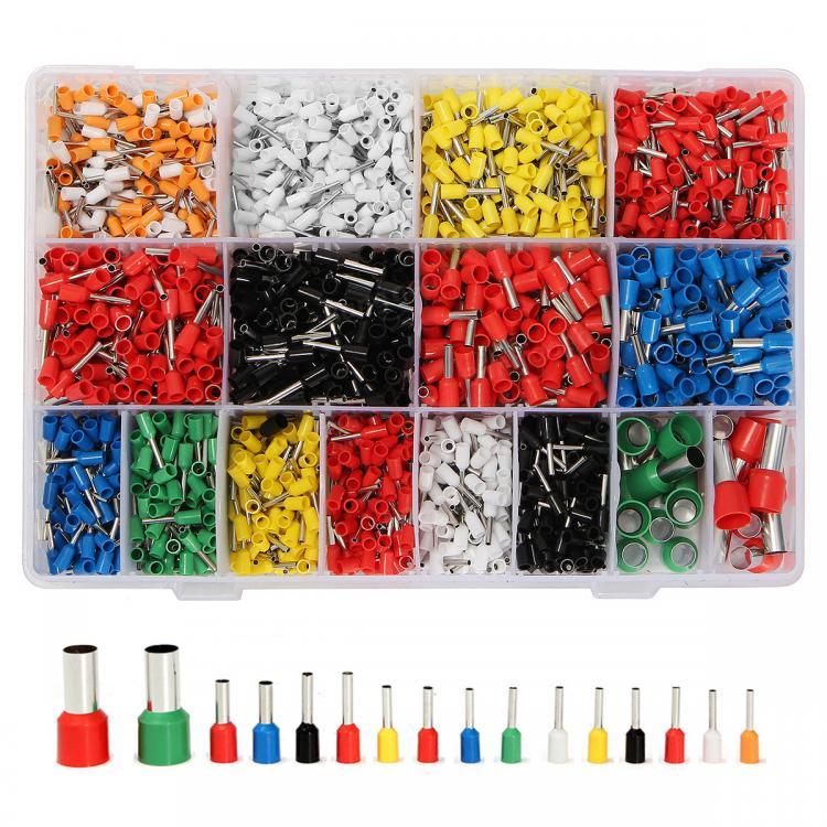 shopping ציוד חשמל Excellway&reg; CT06 2120Pcs Wire Copper Crimp Insulated Cord Pin End Terminal 22 to 5 AWG