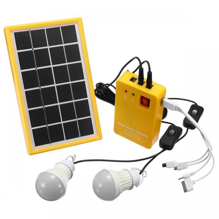 shopping ציוד חשמל Solar Power Panel Generator Kit 5V USB Charger Home System with 3 LED Bulbs Light