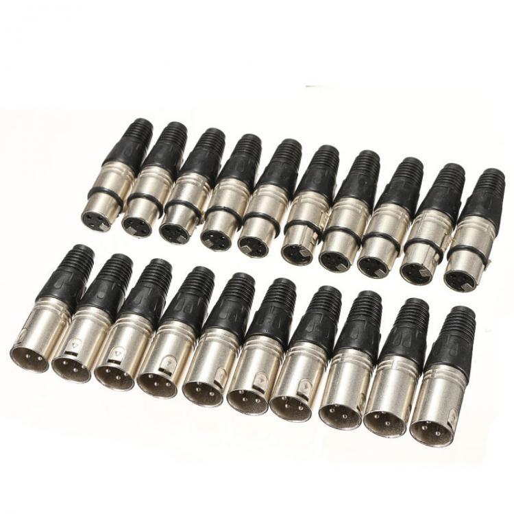 shopping ציוד חשמל 10 Pair XLR 3 Pin Male Female MIC Snake Plug Audio Microphone Adapter Microphone Cable Connector