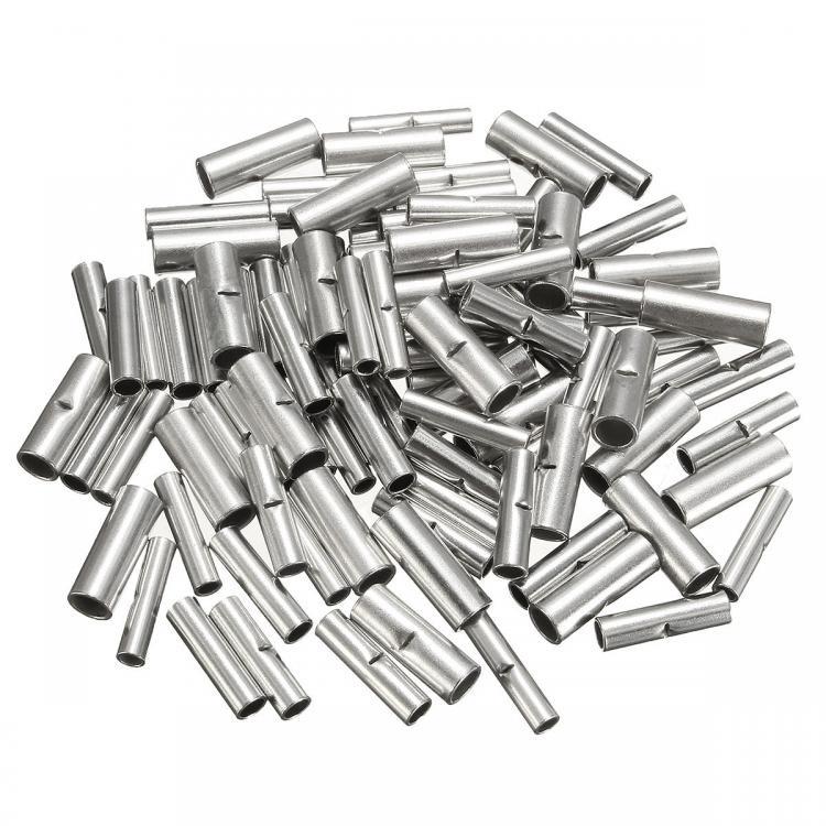 shopping ציוד חשמל 100Pcs Butt Splice Wire Connectors Copper Bare Tinned Crimp Terminals 22-10AWG