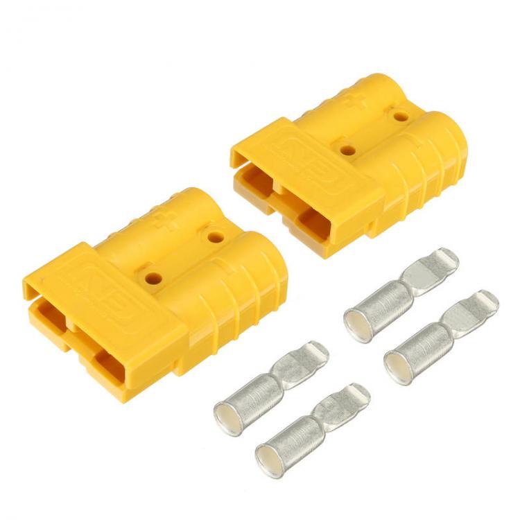 shopping ציוד חשמל 2Pcs 50A  DC12/24V Anderson Style Plug Connectors Anderson Power Plug 4X Terminals Yellow