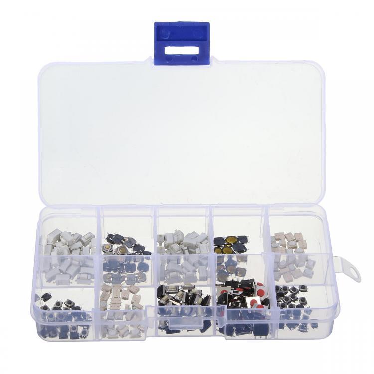 shopping ציוד חשמל Excellway&reg; PB01 250Pcs 10 Types Tactile Push Button Touch Switch Remote Keys