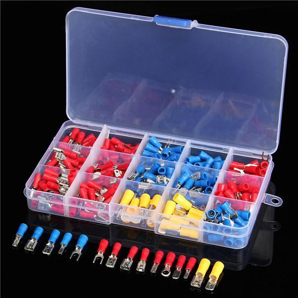 shopping ציוד חשמל Excellway&reg; EC08 280pcs Assorted Electrical Fork Ring Spade Crimp Terminal Wire Connector Box Kit