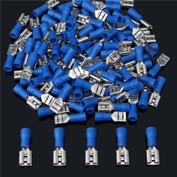 shopping ציוד חשמל 16-14AWG Insulating Female Spade Terminal Electrical Crimp Wire Connectors Blue