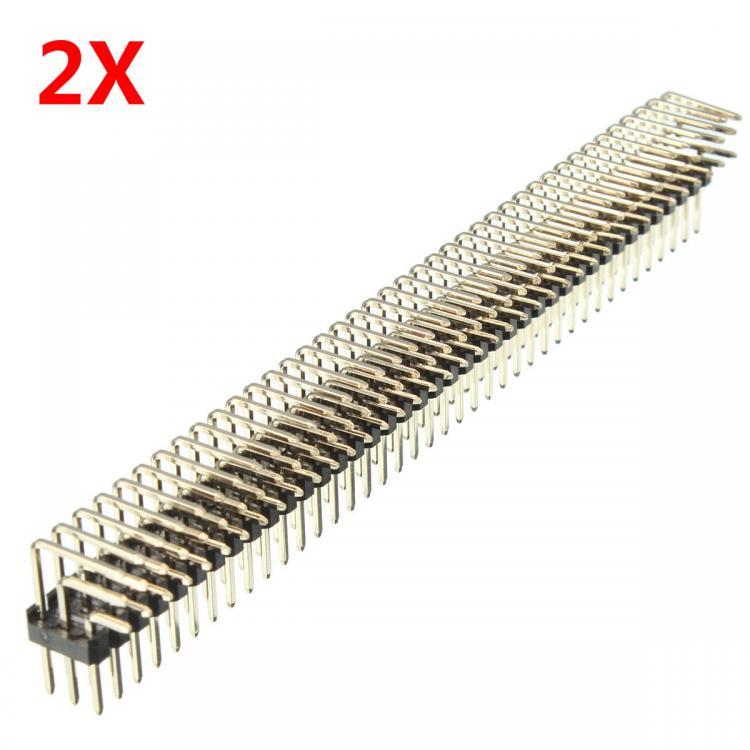 shopping ציוד חשמל 2Pcs 2.54mm 3x40P Male Pins Three Row Right Angle Pin Header