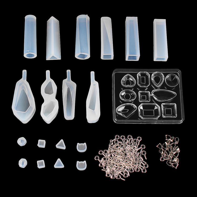 shopping ציוד חשמל 129pcs Resin Casting Mould Jewelry Pendant Making Silicone Mould Craft DIY