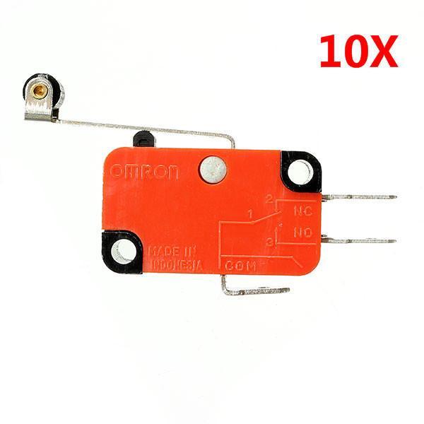 shopping ציוד חשמל Wendao V-156-1C25  Micro Switch Long Hinge Roller Lever Stroke Limit Switches 10pcs