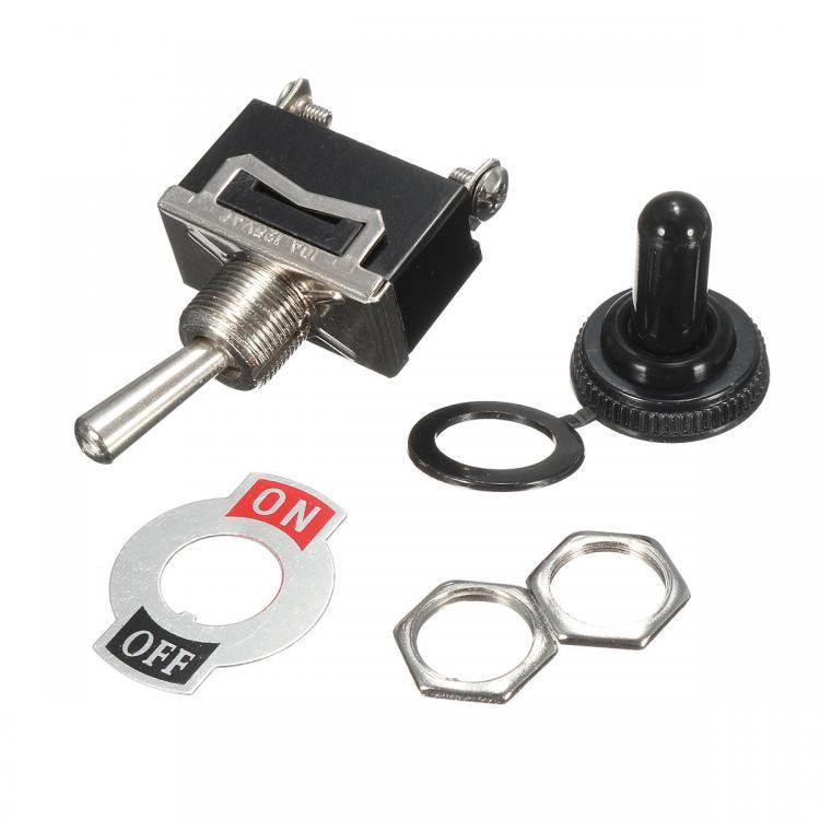 shopping ציוד חשמל Excellway&reg; 12V Heavy Duty Toggle Switch Flick ON/OFF Boat Light Switch Spst With Waterproof Cover