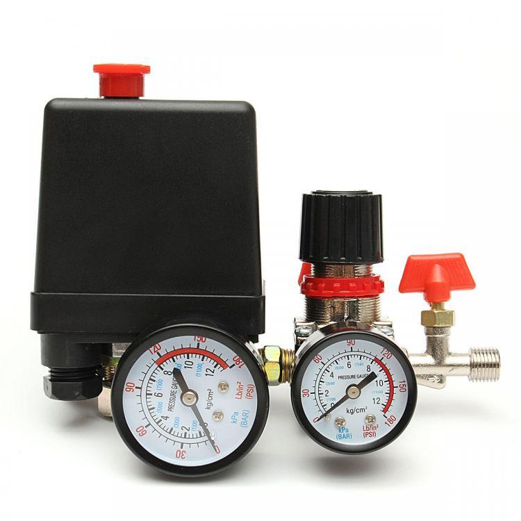 shopping ציוד חשמל 125PSI Air Compressor Pressure Valve Switch Control Manifold Regulator Gauges