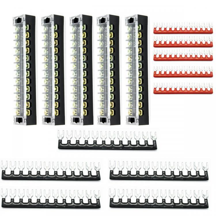 shopping ציוד חשמל 5/6/12 Positions Dual Rows 600V 15A Wire Barrier Block Terminal Strip Power Distribution Terminal