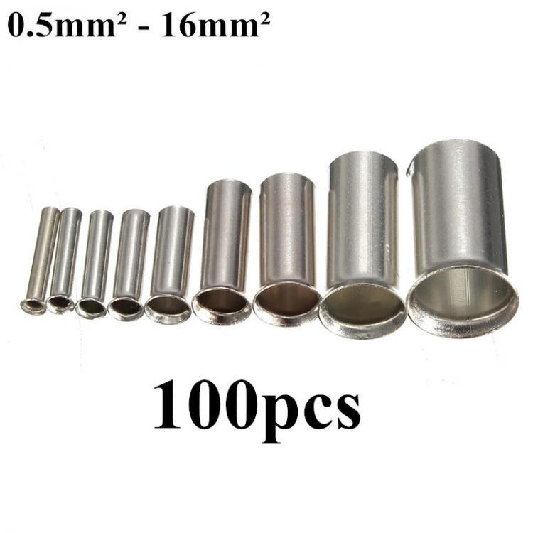 shopping ציוד חשמל Excellway&reg; BC01 100 Pcs Naked Insulated Tube Terminal Block Cord End Terminal