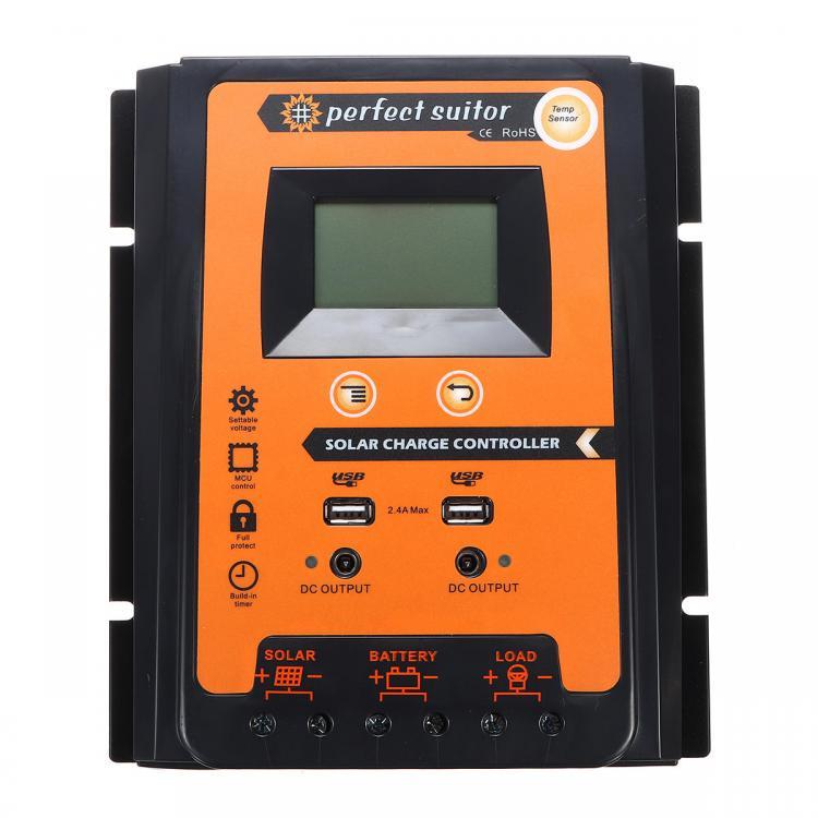 shopping ציוד חשמל 12/24V Dual 2.4A USB LCD Solar Panel Controller Solar Charge Controller