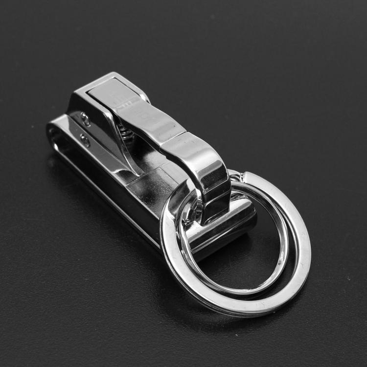 shopping ציוד לבית Modern Double Loops Ring Buckle Keyring Key Clip On Belt Leather Detachable Silver Keychain Gifts
