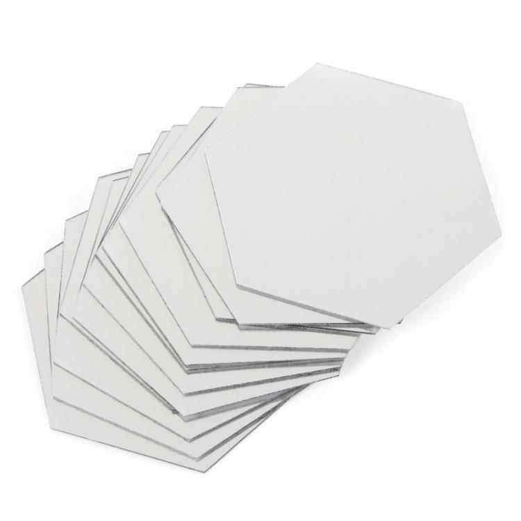 shopping ציוד לבית 12Pcs 8cm Mirror Wall Sticker Hexagon Removable Acrylic 3D Mirror DIY Home Room Decor Art