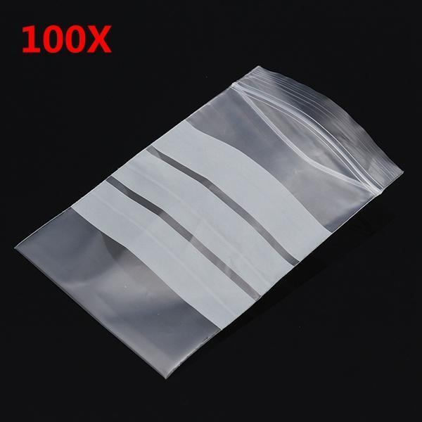 shopping ציוד לבית 100Pcs 8x12cm Reclosable Ziplock Bag with Writing Panels PE Self Adhesive Seal Ring Bags