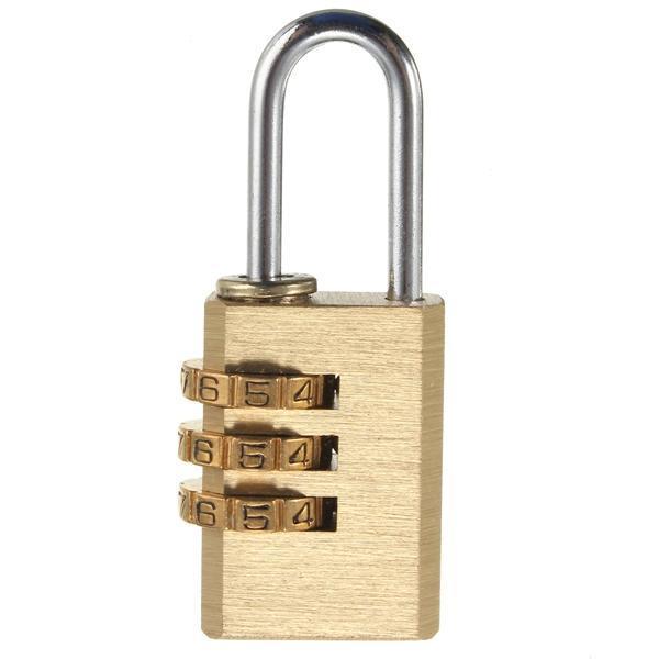 shopping ציוד לבית Heavy Security 3 Digit Brass Code Combination Padlock Luggage Gym Locker Toolbox Lock