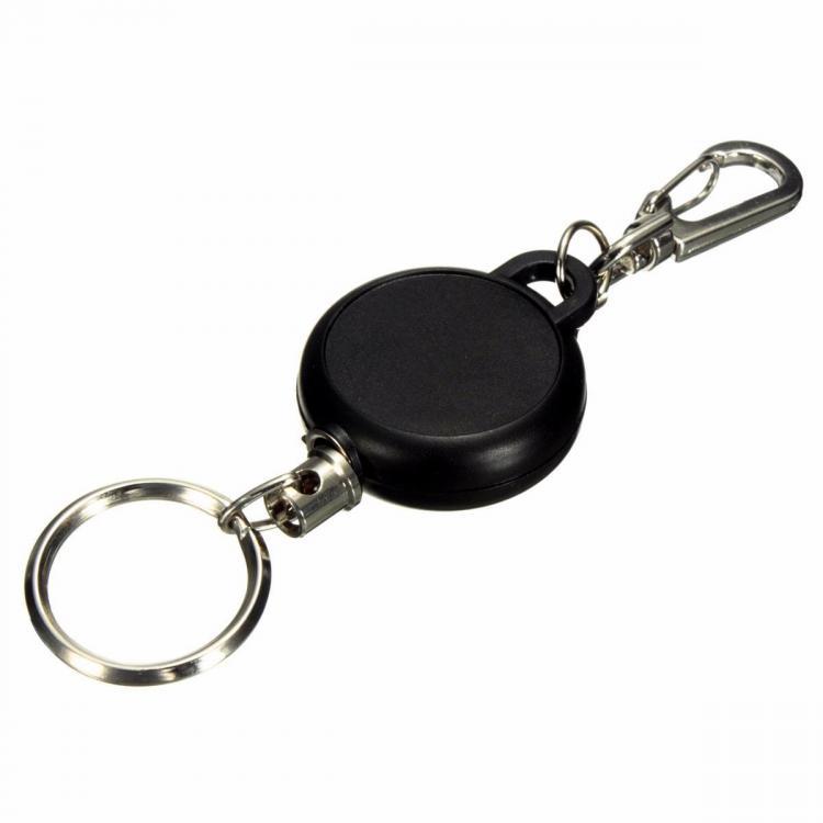 shopping ציוד לבית Key Chain Stainless Steel Cord Holder Keyring Reel Retractable Recoil Belt Clip Key Clip