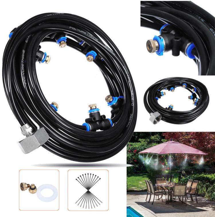 shopping ציוד לבית 8M Outdoor Mist Coolant System Water Sprinkler Garden Patio Mister Cooling Spray Kits