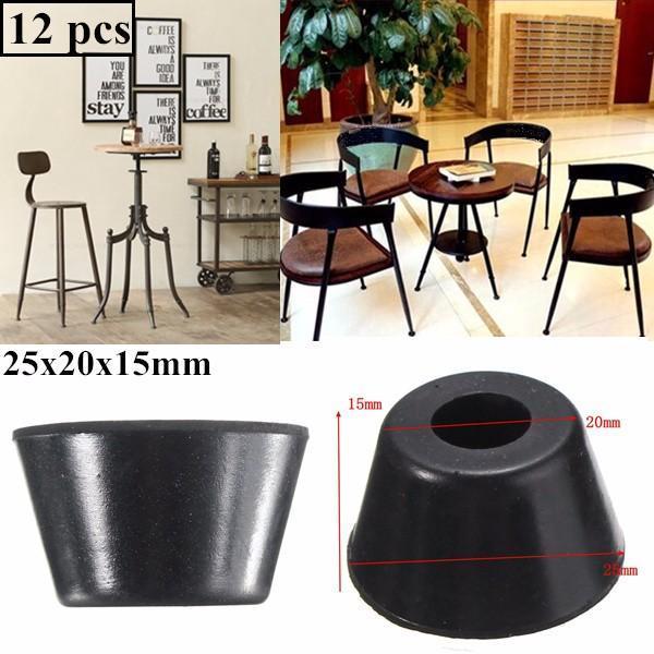 shopping ציוד לבית 12pcs 25x20x15mm Black Rubber  Protector for Chair Leg Table Crutch Feet Stools Furniture Feet