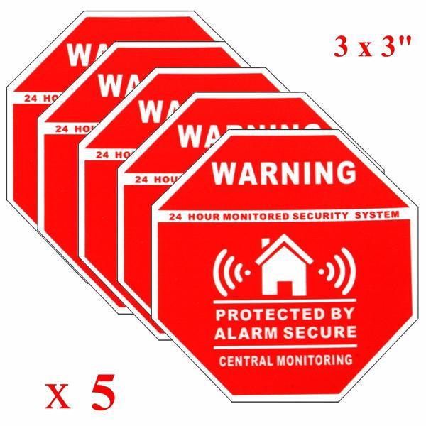 shopping ציוד לבית 5Pcs Home Alarm Security Stickers Decals Signs for Window Doors