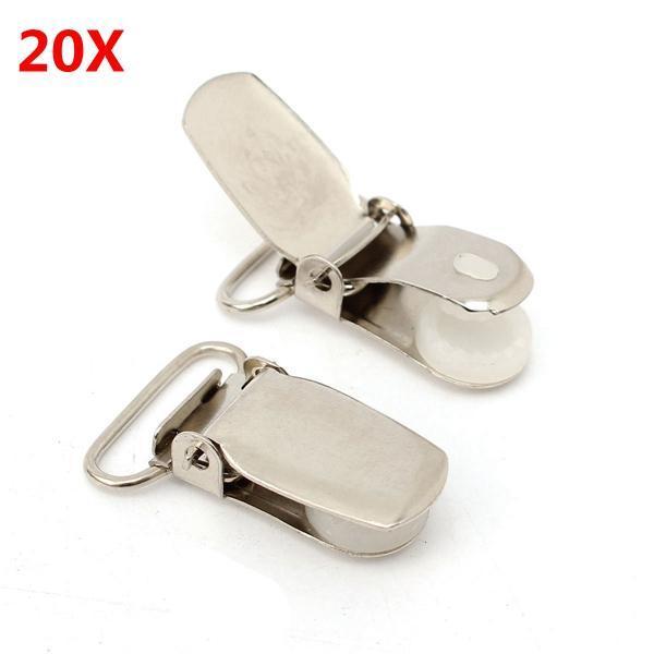 shopping ציוד לבית 20Pcs Suspender Clips Silver Webbing Hook Pacifier Dummy Strap Brace
