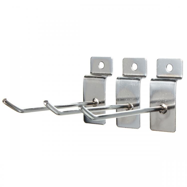 shopping ציוד לבית 25pcs Slatwall Single Hook Pin Shop Display Fitting Prong Hanger 100&times;3.2mm