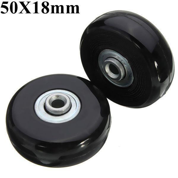 shopping ציוד לבית 2pcs 50mm Black Luggage Suitcase Replacement Rubber Wheel Roller Suitcase Repair Parts