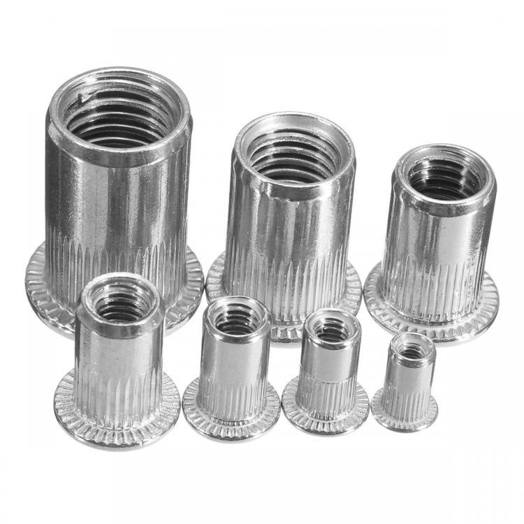 shopping ציוד לבית 1pcs Slilver Threaded Steel Rivnuts Blindnuts Nutserts Nuts Insert Rivet