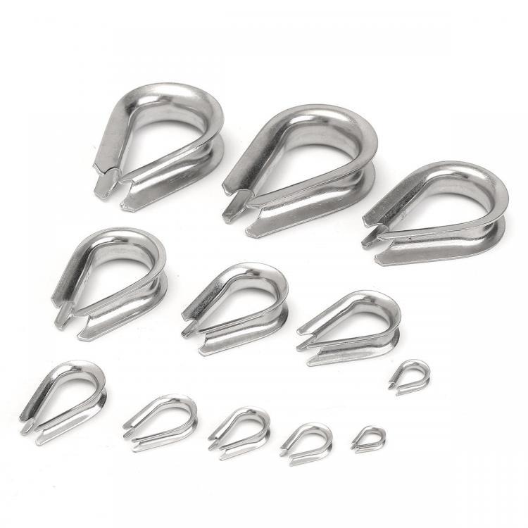 shopping ציוד לבית 304 Stainless Steel M2 to M20 Silver Cable Wire Rope Thimbles Rigging Hardware 12 Sizes