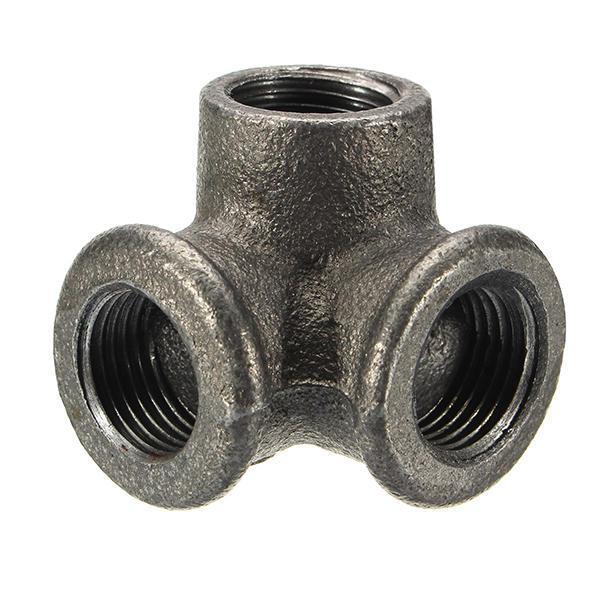 shopping ציוד לבית 1/2" 3/4" 1" 3 Way Pipe Fittings Malleable Iron Black Elbow Tee Female Connector
