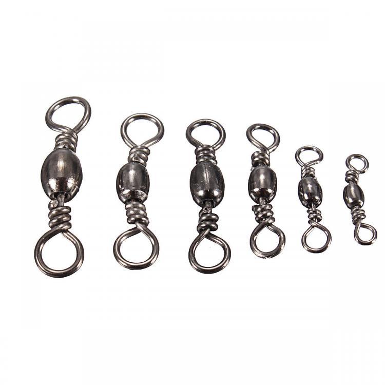 shopping ציוד לבית 100Pcs Fishing Barrel Bearing Rolling Swivel Rings Fishing Tackle Connector #3 #4 #6 #8 #10 #12