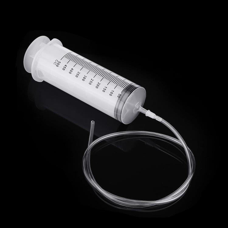 shopping ציוד הדבקה ואיטום 500ml Plastic Syringe with 1m Tubing for Refilling and Measuring Liquids Industrial Glue Applicator