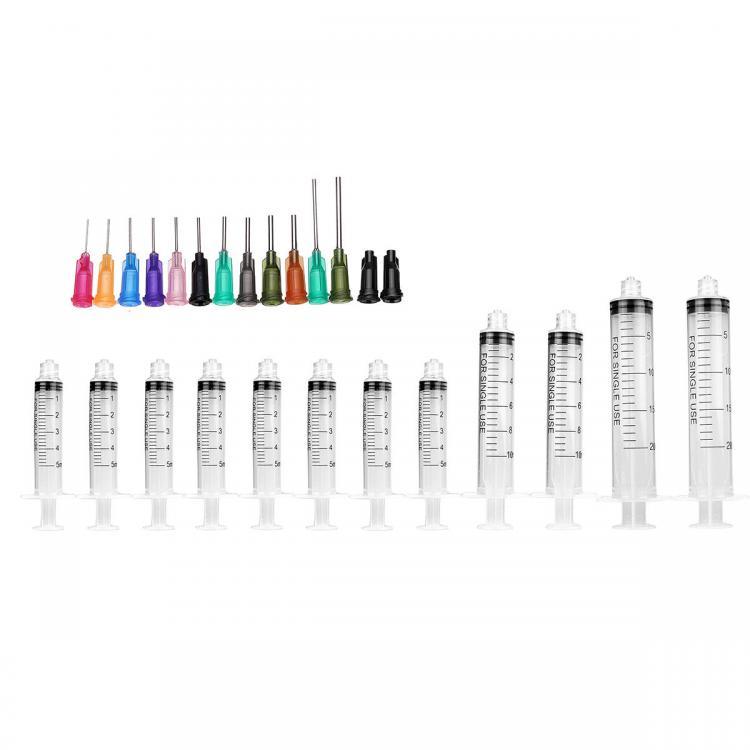 shopping ציוד הדבקה ואיטום 26Pcs/Set Dispensing Needle Kits Blunt Tip Syringe Needles Cap for Refilling and Measuring Liquids Industrial Glue Applicator