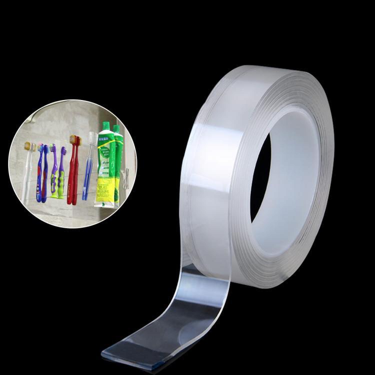 shopping ציוד הדבקה ואיטום 1/3/5M Nano PU Gel Double-Sided Traceless Tape Transparent Adhesive Tapes