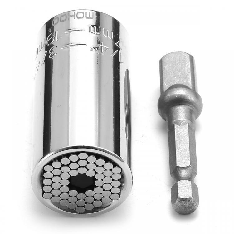 shopping כלי עבודה MOHOO 2 Pcs Socket Set 7-19mm Universal Key Tools Torque Ratchet Wrench Set