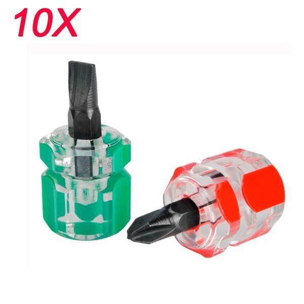 shopping כלי עבודה 10 set of 2pcs Anti-Slip Magnetic Phillip Screwdriver Bits + Single Side Mini Screwdriver