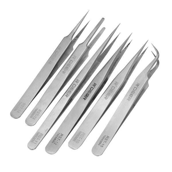 shopping כלי עבודה 6pcs R'DEER RST10-15 High-Precision Stainless Steel Pointed Tweezers Electronics Tweezers Set
