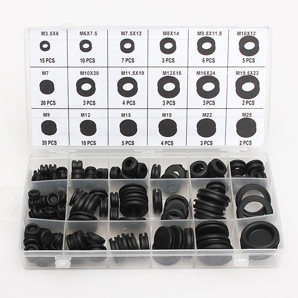 shopping כלי עבודה 125 pcs 18 Different Sizes Rubber Grommet Assortment O Ring Kit
