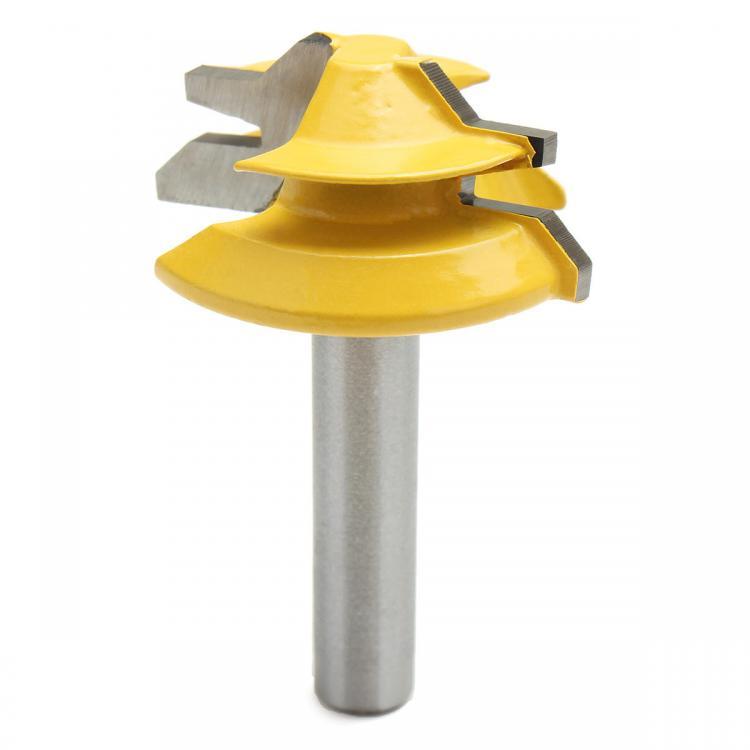 shopping כלי עבודה 45 Degree Lock Miter Glue Joint Router Bit Woodwork Cutter 8mm Shank 2-2/25 inch Len