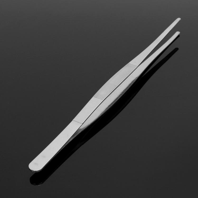 shopping כלי עבודה 30cm Stainless Steel Silver Long Tongs Straight Tweezers Tool